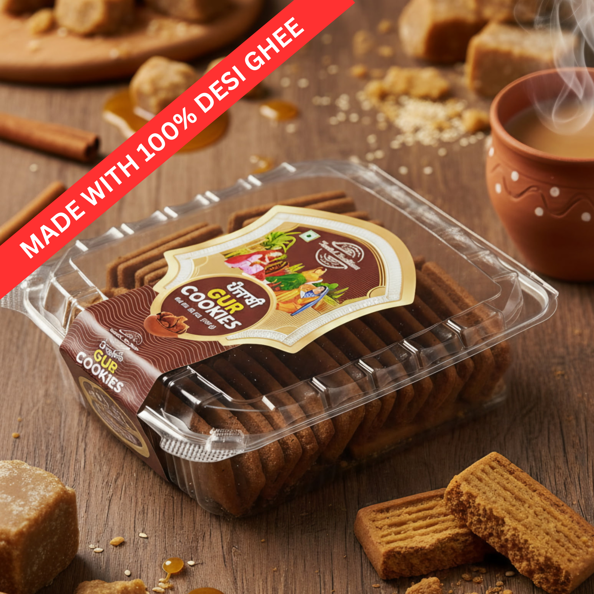 Desi Ghee Punjabi Gur Cookies